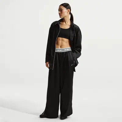 Nike Women's  Sportswear Loose Mid-rise Satin Pants In Black