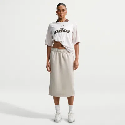 Nike Women's  Sportswear Loose Midi Track Skirt In Brown