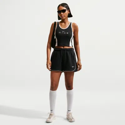 Nike Women's  Sportswear Loose Mid-rise 3" Fleece Shorts In Black