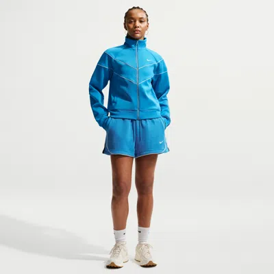 Nike Women's  Sportswear Loose Mid-rise 3" Fleece Shorts In Blue