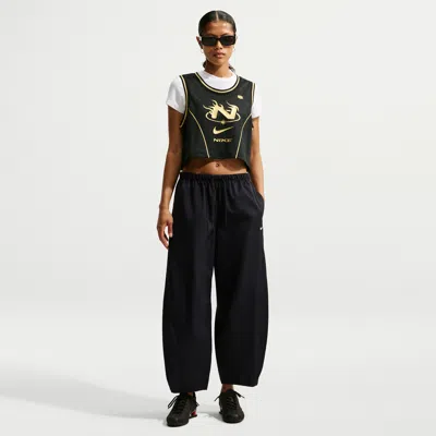 Nike Women's  Sportswear Loose Mid-rise Barrel Pants In Black