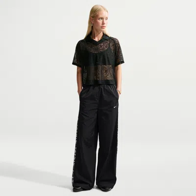 Nike Women's  Sportswear Loose Mid-rise Lace Track Pants In Black