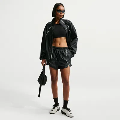Nike Women's  Sportswear Loose Mid-rise Repel Woven Shorts In Black