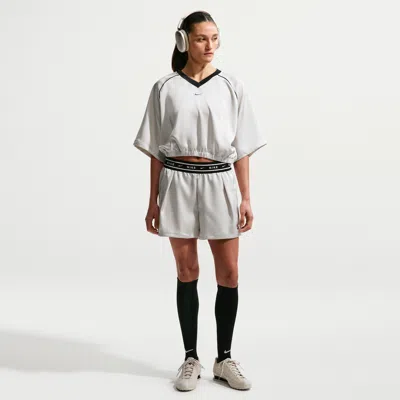 Nike Women's  Sportswear Loose Mid-rise Satin Shorts In Gray
