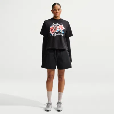 Nike Women's  Sportswear Loose Mid-rise Shorts In Black