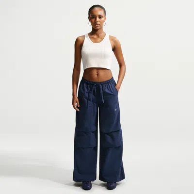 Nike Women's  Sportswear Loose Mid-rise Structured Pants In Blue