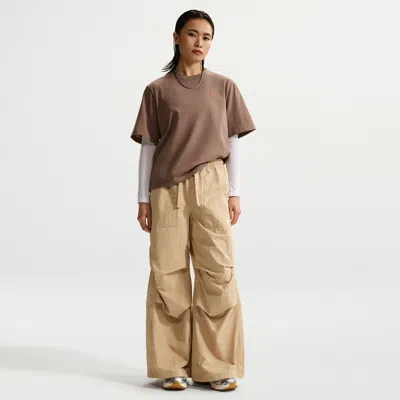 Nike Women's  Sportswear Loose Mid-rise Structured Pants In Brown
