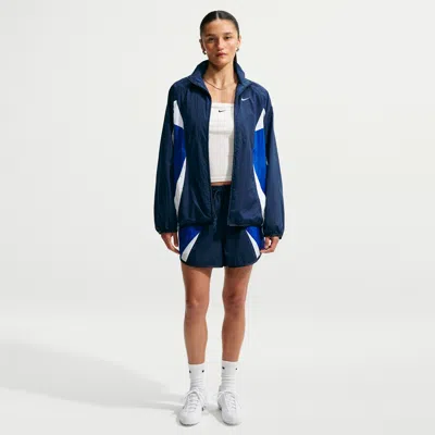 Nike Women's  Sportswear Loose Mid-rise Track Shorts In Blue