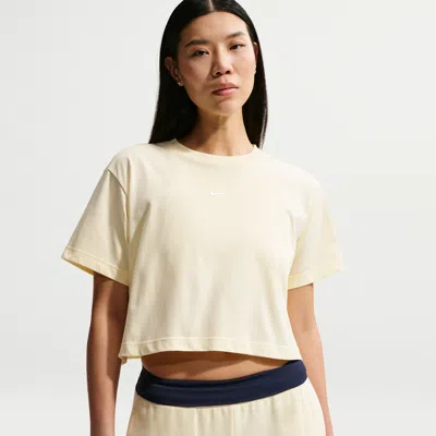 Nike Women's  Sportswear Loose Short-sleeve Cropped T-shirt In Neutral