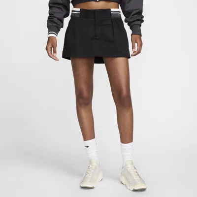 Nike Women's  Sportswear Low-rise Canvas Mini Skirt In Black
