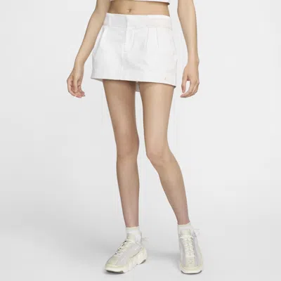 Nike Women's  Sportswear Low-rise Canvas Mini Skirt In White