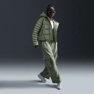 Nike Women's  Sportswear Low-rise Oversized French Terry Open-hem Pants In Green