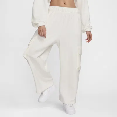 Nike Women's  Sportswear Low-rise Oversized French Terry Open-hem Pants In White