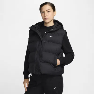 Nike Women's  Sportswear Metro Puffer Therma-fit Loose Hooded Vest In Black