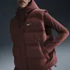 Nike Women's  Sportswear Metro Puffer Therma-fit Loose Hooded Vest In Brown