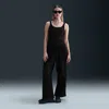 Nike Wide Leg Fleece Pants In Black