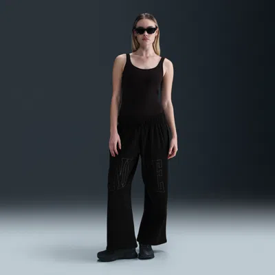 NIKE WOMEN'S  SPORTSWEAR MID-RISE OVERSIZED OPEN-HEM FRENCH TERRY PANTS,1015649122