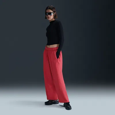 Nike Women's  Sportswear Mid-rise Oversized Open-hem French Terry Pants In Lturdh,htr