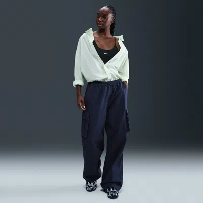 Nike Women's  Sportswear Mid-rise Oversized Woven Cargo Pants In Blue