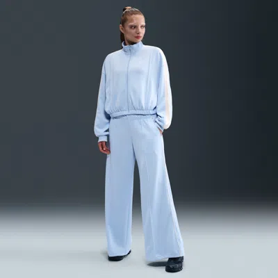 Nike Women's  Sportswear Mid-rise Wide-leg Track Pants In Blue