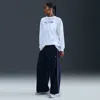 Nike Women's  Sportswear Mid-rise Wide-leg Track Pants In Blue
