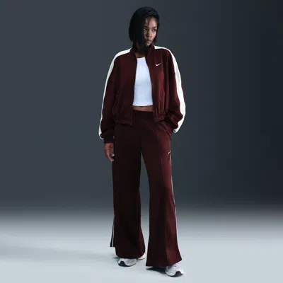 Nike Women's  Sportswear Mid-rise Wide-leg Track Pants In Red