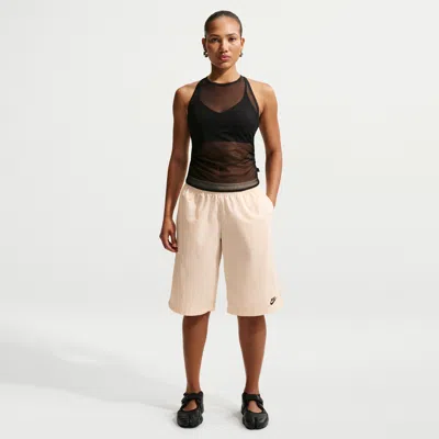 Nike Women's  Sportswear Mid-rise Loose Knee-length Shorts In White