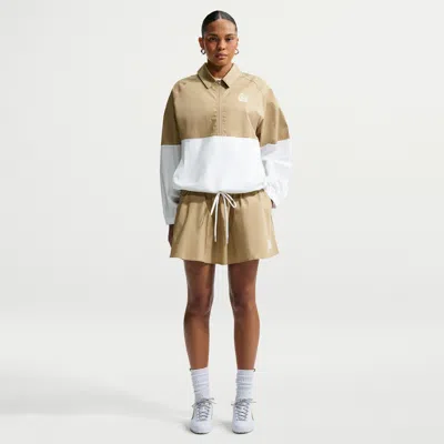 Nike Women's  Sportswear Mid-rise Poplin Mini Skirt In Brown