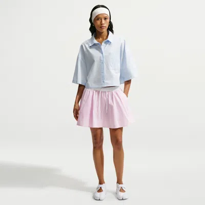 Nike Women's  Sportswear Mid-rise Poplin Mini Skirt In Purple