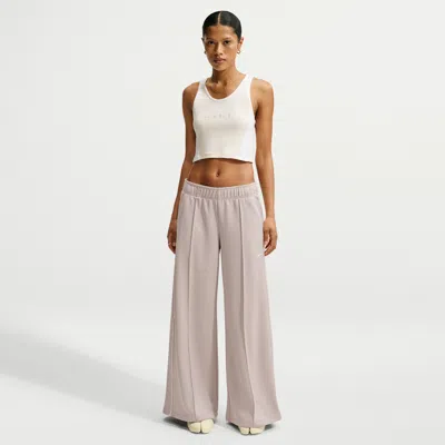 Nike Women's  Sportswear Mid-rise Wide-leg Track Pants In Brown