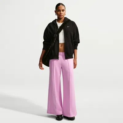 Nike Women's  Sportswear Mid-rise Wide-leg Track Pants In Pink