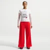 Nike Women's  Sportswear Mid-rise Wide-leg Track Pants In Red