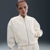 Nike Women's  Sportswear Modern Fleece Oversize Destroyer Jacket In White