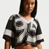 Nike Oversized Cropped Jersey Top In Black