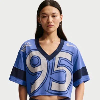 Nike Women's  Sportswear Oversized Cropped Jersey In Blue