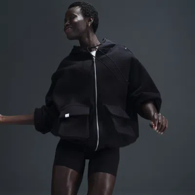 Nike Women's  Sportswear Oversized Full-zip French Terry Hoodie In Black