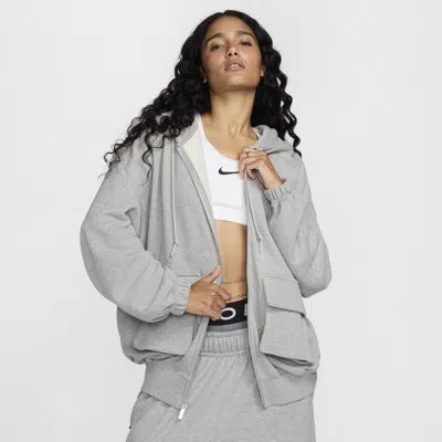 Nike Women's  Sportswear Oversized Full-zip French Terry Hoodie In Grey