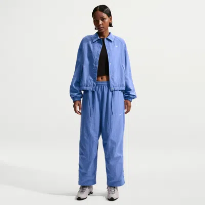 Nike Sportswear Relaxed High Waist Woven Pants In Blue