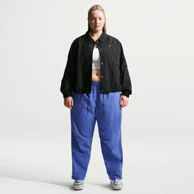 Nike Women's  Sportswear Oversized High-waisted Woven Pants (plus Size) In Blue