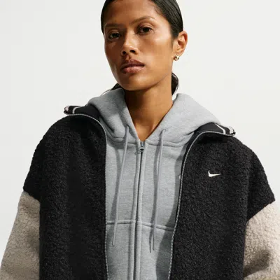 Nike Women's  Sportswear Oversized High-pile Fleece Jacket In Black