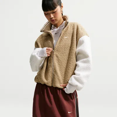 Nike Women's  Sportswear Oversized High-pile Fleece Jacket In Neutral