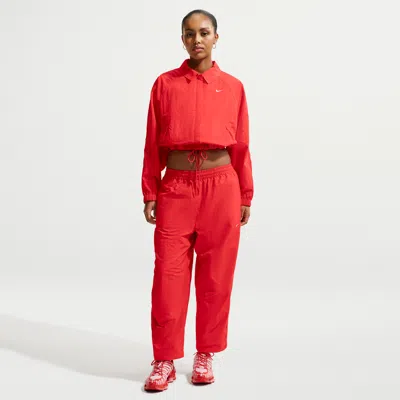 Nike Women's  Sportswear Oversized High-waisted Woven Pants In Red