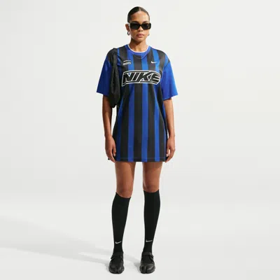 Nike Women's  Sportswear Oversized Jersey Mini Dress In Blue