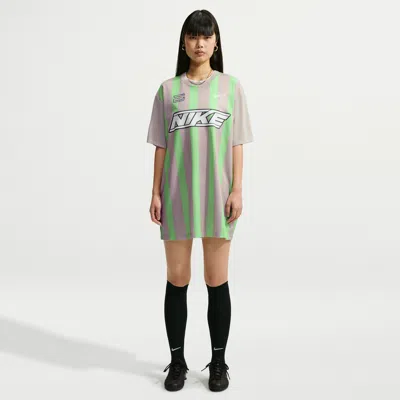 Nike Women's  Sportswear Oversized Jersey Mini Dress In Brown