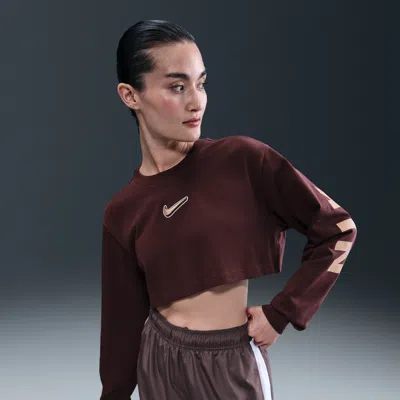 Nike Women's  Sportswear Oversized Long-sleeve Cropped T-shirt