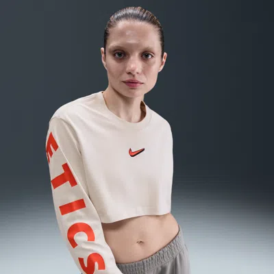 Nike Women's  Sportswear Oversized Long-sleeve Cropped T-shirt