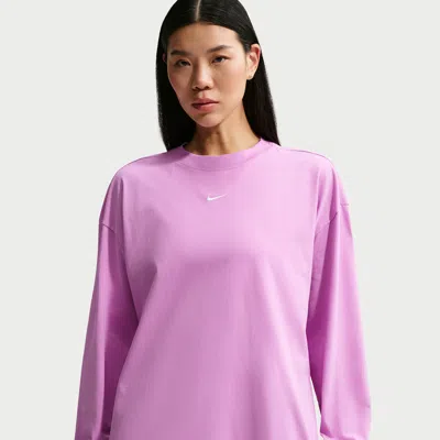 Nike Women's  Sportswear Oversized Long-sleeve T-shirt In Purple