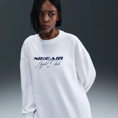 Nike Women's  Sportswear Oversized Long-sleeve T-shirt In White