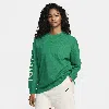 Nike Women's  Sportswear Oversized Long-sleeve Top In Green
