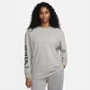Nike Women's  Sportswear Oversized Long-sleeve Top In Grey